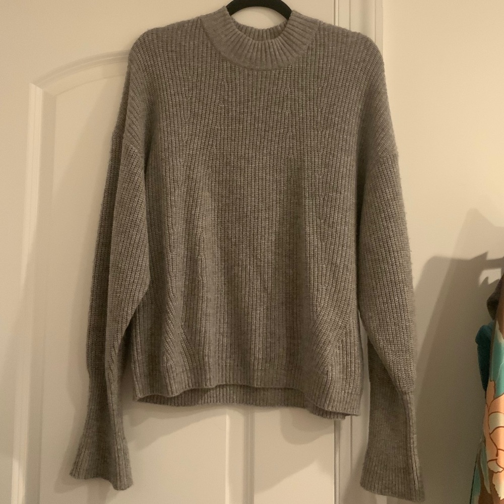 The Kooples Grey Oversized Pullover Sweater